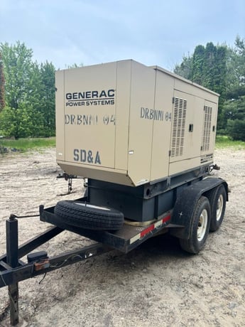 50 KW Generac #SD050, diesel generator, Daewoo engine, trailer mounted, 1 & 3 phase, 381 hours - Image 1