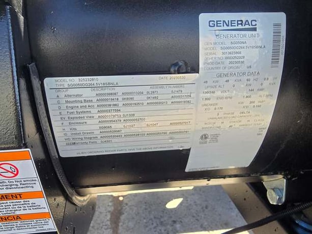 50 KW Generac, natural gas/LP generator, 4.5L engine, 1 hour, Unused, 2023 (4 available) - Image 9