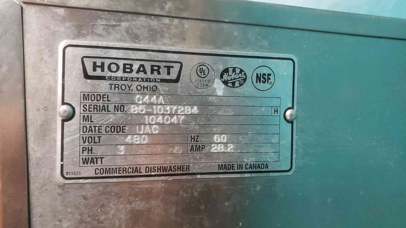 Hobart #C44A, commercial conveyor dishwasher, 202 racks/hr, high temp, 480 V., 3 phase - Image 4