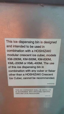 Hoshizaki #KML-600MWH, crescent cube ice machine, w/DM-180A ice & water dispenser (2 available) - Image 8