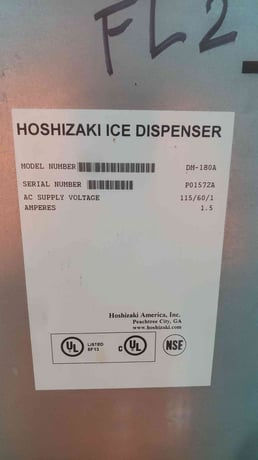 Hoshizaki #KML-600MWH, crescent cube ice machine, w/DM-180A ice & water dispenser (2 available) - Image 10