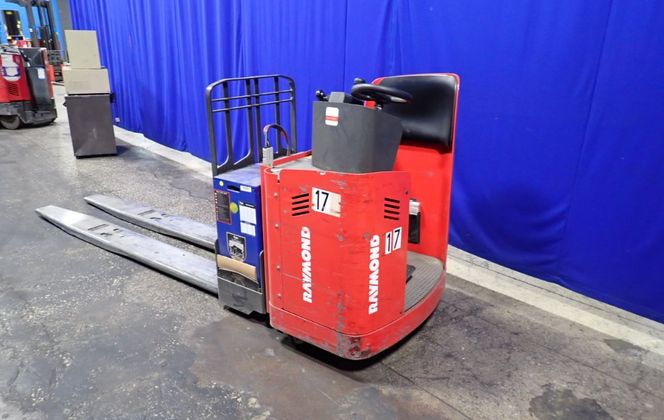 6000 lb. Raymond #8900, electric rider pallet jack, 9" x 96" forks, 5" lift height - Image 1