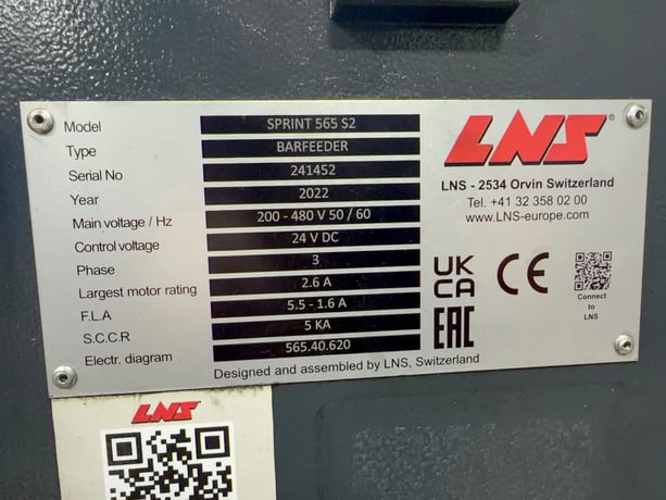 LNS #Sprint-565-S2, bar feeder, 190" bar length, 2022 - Image 9