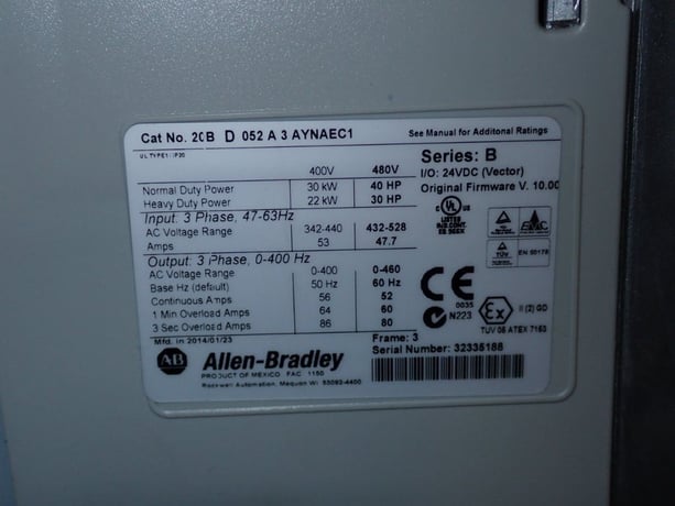 40 HP Allen-Bradley #20BD052A3AYNAEC1, powerflex 700 series b variable fre, 2014 - Image 4