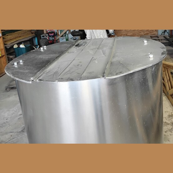580 gallon Perma-San #560L, Stainless Steel Mixing Tank, 5' diameter x 46.5" deep tank, 1 HP 3-blade impeller - Image 3