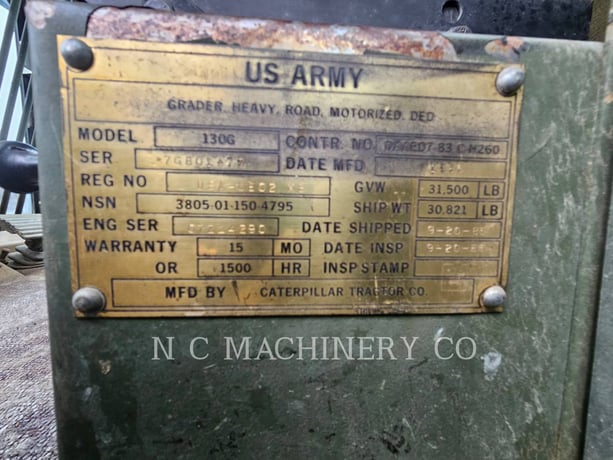 Caterpillar 130, Motor Grader, 4075 hours, S/N: 7GB01475, 1985 - Image 5