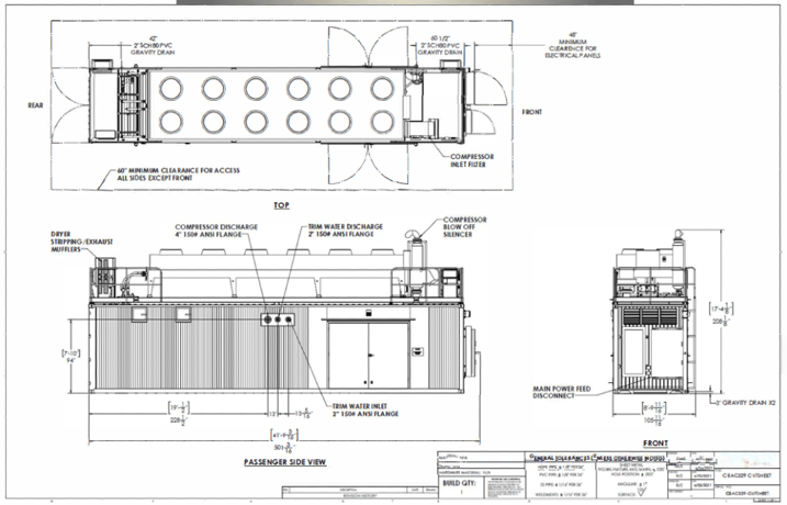 1500 cfm, 125 psig, TurboAir #TA2000, 350 HP Containerized Module, NEW Surplus - Image 4