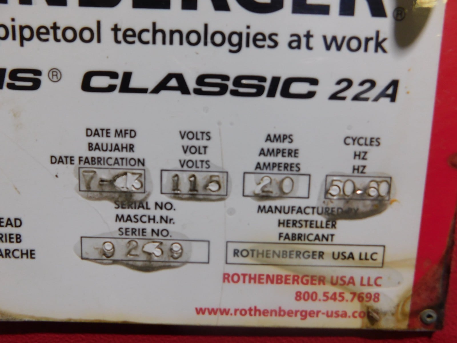 1/2" -2" Rothenberger #22A, Pipe Threading Machine, Snap-O-Matic Die Heads - Image 4