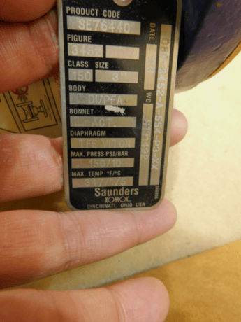 Saunders, 3" 150# Diaphragm Valve, Flowserve 3410 MD Logix 3400 Positioner, Unused - Image 3