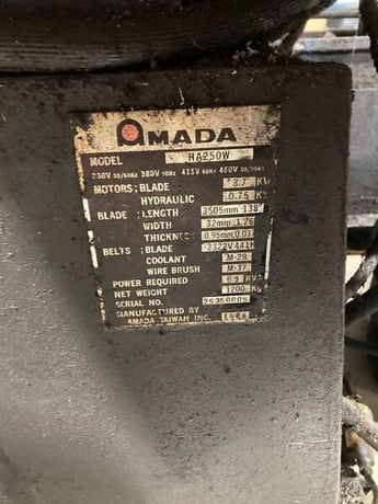 10" x 12" Amada #HA-250, automatic horizontal band saw, 1.25" x .035" x 11.5" blade, 5 HP - Image 4