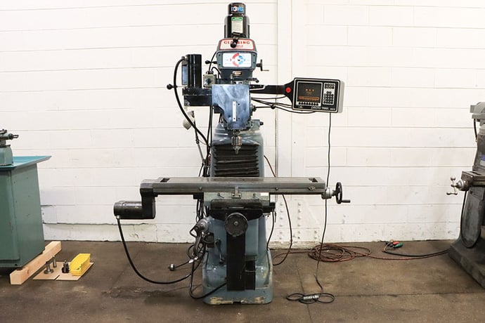 Clausing Kondia #FV-1, CNC vertical bed mill, 9" x48" table, 3 HP, 30" X, 14.5" Y, 5" Z, R-8, 60-4200 RPM - Image 1