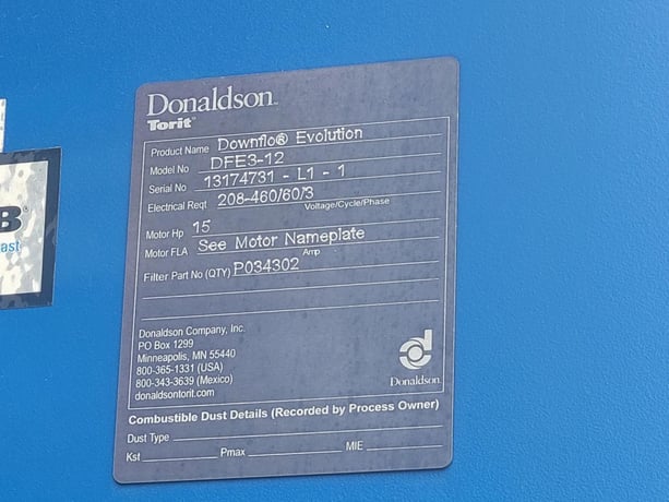 8000 cfm Donaldson Torit #DFE3-12, compact cartridge dust collector, 3048 sq.ft., 2018 - Image 5