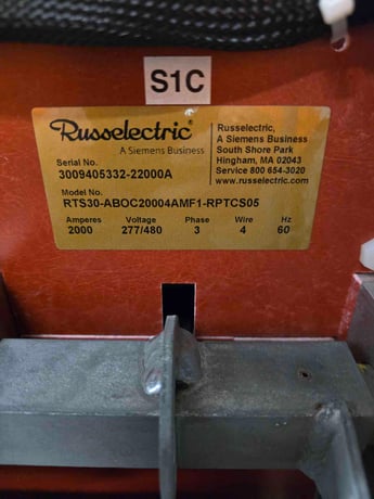 2000 Amp. Russelectric #RTS30-ABOC20004AMF1, automatic transfer switch, 480 Volts, new - Image 5