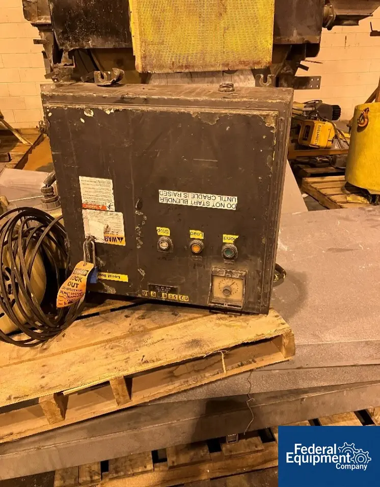 Double Cone Blender, Carbon Steel, 25 HP and 5 HP motors, with legs/stand, control panel - Image 5