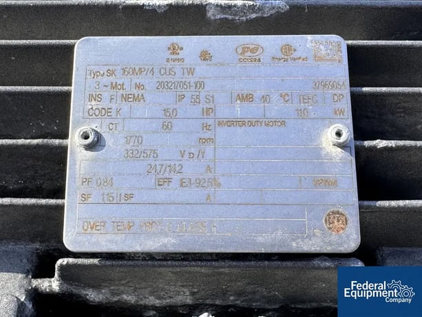 3888 psi, Waukesha #U130, Positive Displacement Rotary Lobe Pump, Stainless Steel, 15 HP, 2021 - Image 7