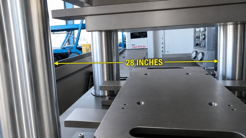 500 Ton, Hyseco, 4-Post Compression / Embossing Hydraulic Press, 6" stroke - Image 8
