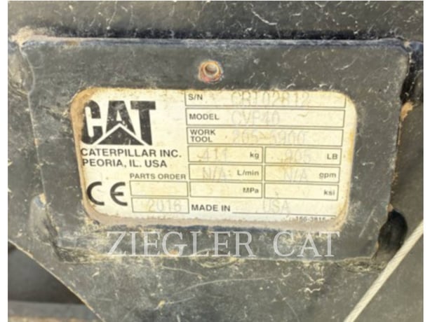 Caterpillar CVP40 VIBRATORY COMPACTION PLATE, Compactor, 1500 hours, S/N: CRT02812, 2016 - Image 5