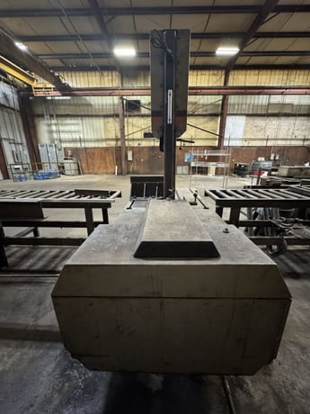 18" x 22" Marvel #8-Mark-II, vertical tilt frame band saw, roller conveyor in & out, coolant pump - Image 7