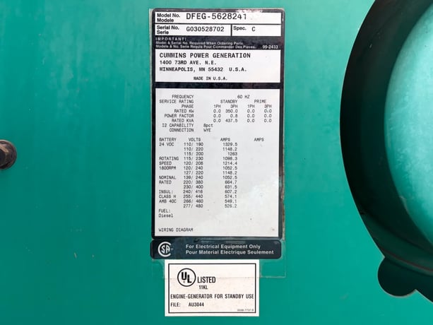 350 KW Cummins, diesel generator, trailer/enclosed enclosure, 2003 - Image 5