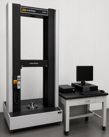 2250 lbf (10kN) Instron #4502, tension & compression testing, 52" testing opening, 16" btwm columns/screws - Image 1