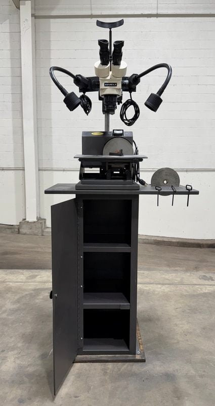 Accu-Finish #Series-II, tool sharpening system, 1" drill capacity, slotted gun drill table, microscope - Image 3