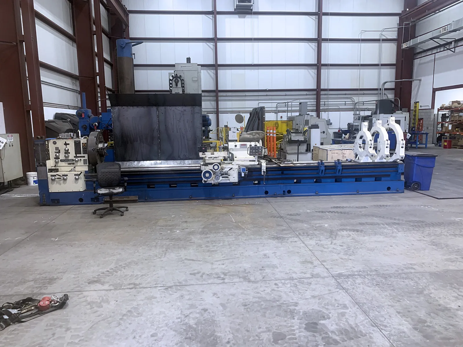 36.8" x 236" Poreba #TRP-93x6M, engine lathe, 3.5" bore, 9-900 RPM, 13250 lb. workpiece, 23 V., 3-phase, 1998 - Image 1