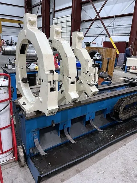 36.8" x 236" Poreba #TRP-93x6M, engine lathe, 3.5" bore, 9-900 RPM, 13250 lb. workpiece, 23 V., 3-phase, 1998 - Image 3