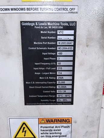 Giddings & Lewis #VTC1000M, CNC vertical boring mill, 51.18" max facing/swing, 47.64" X, 29.53" Z, 630 RPM - Image 10