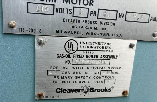 150 HP Cleaver-Brooks #CB-200-250, steam boiler, 750 sq.ft., 1992 - Image 6