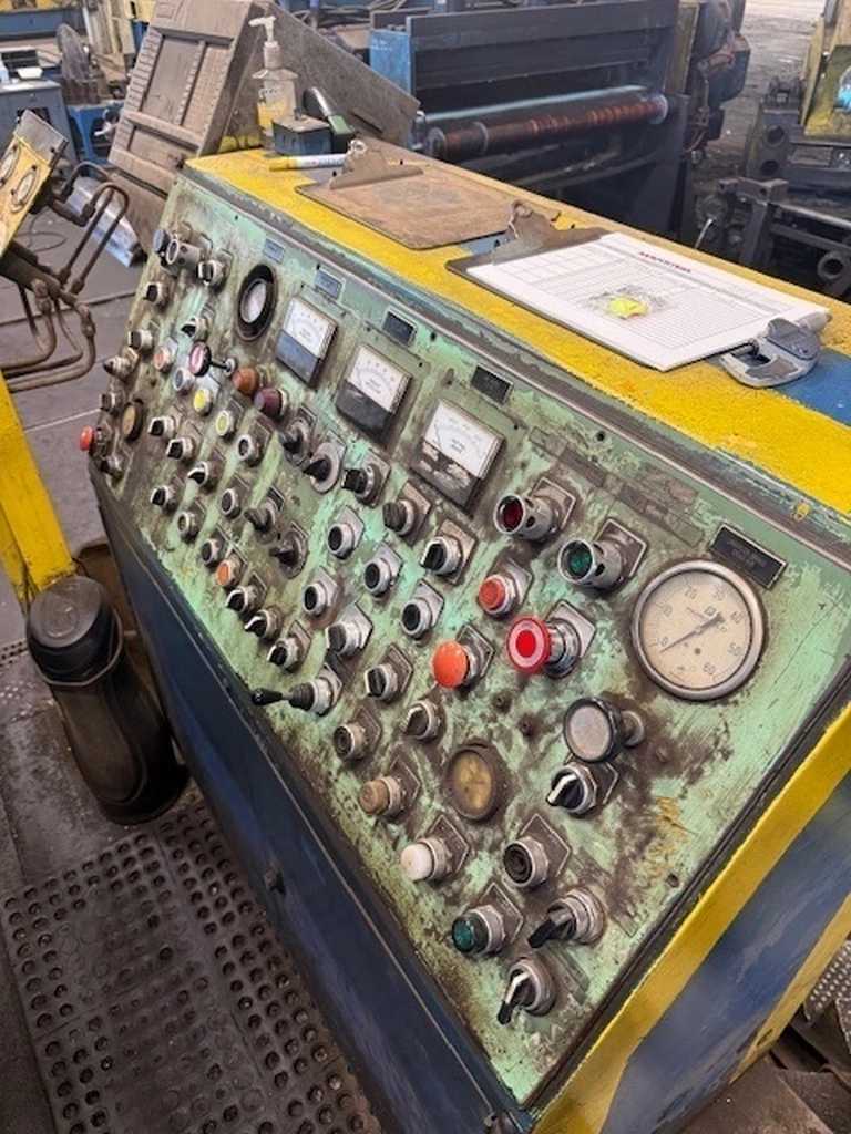 72" x 9" Braner, slitting line, 50000 lb., 72" OD, 20"-24" ID, powered holddown roll, hydraulic mandrel - Image 5