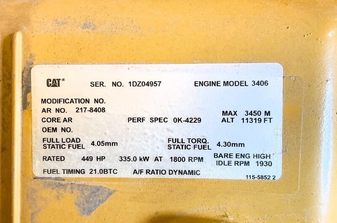 335 KW Caterpillar #D3406, diesel generator set, 240/480 Volts, 1568 hours, 449 BHP, 12 wire, Frame 449 - Image 5