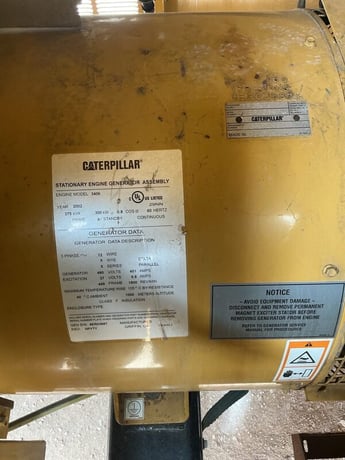 335 KW Caterpillar #D3406, diesel generator set, 240/480 Volts, 1568 hours, 449 BHP, 12 wire, Frame 449 - Image 6