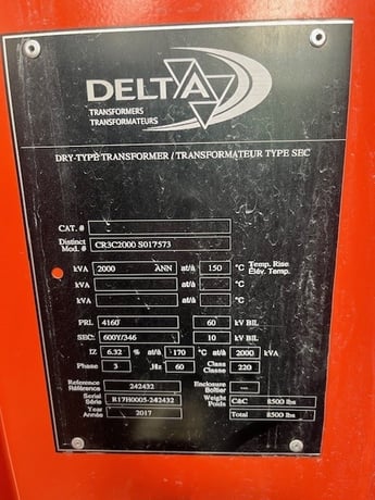 2000 KVA 4160 Primary, 600 Secondary, Adria, portable sub station, SS2000 w/ Delta CR3C2000 transformer, Nema - Image 5