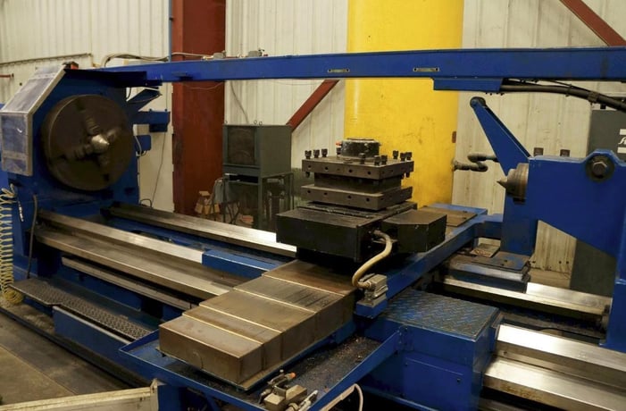 Okuma #LH55-N, CNC lathe, 43" swing, 4.13" bore, 4-jaw chuck, 157" centers, 1200 RPM, 49 HP, Fanuc 0i-TD - Image 2