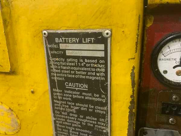 Magnalift #LB4G, 3500 lb. lifting magnet, built-in charger, 20" base length, 7" base width - Image 3