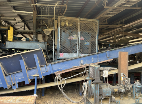 Brewer, Sharp Chain Scragg Mill, Morgan 4-head trim saw, transfer deck, various belts & conveyors, 2013 - Image 1