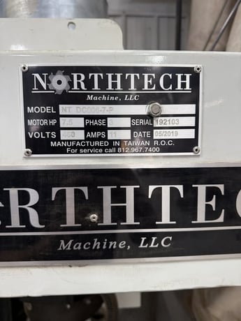 5000 cfm Northtech #NT-DC006-7-P, Dust Collector, 7.5 HP, 460 Volts, 3PH, 2019 - Image 3