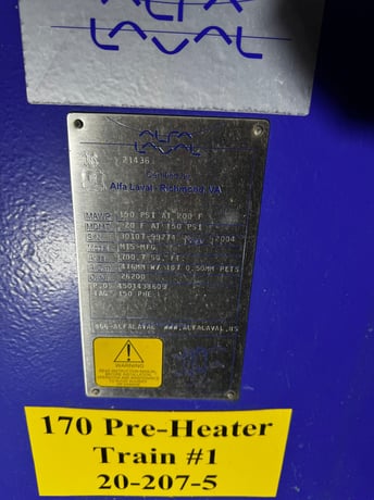 700 sq.ft., Alfa Laval #M15-MFG, gasket plate-and-frame heat exchanger (PHE), Alfa-Laval 150 PSI @ 200&deg;F - Image 6