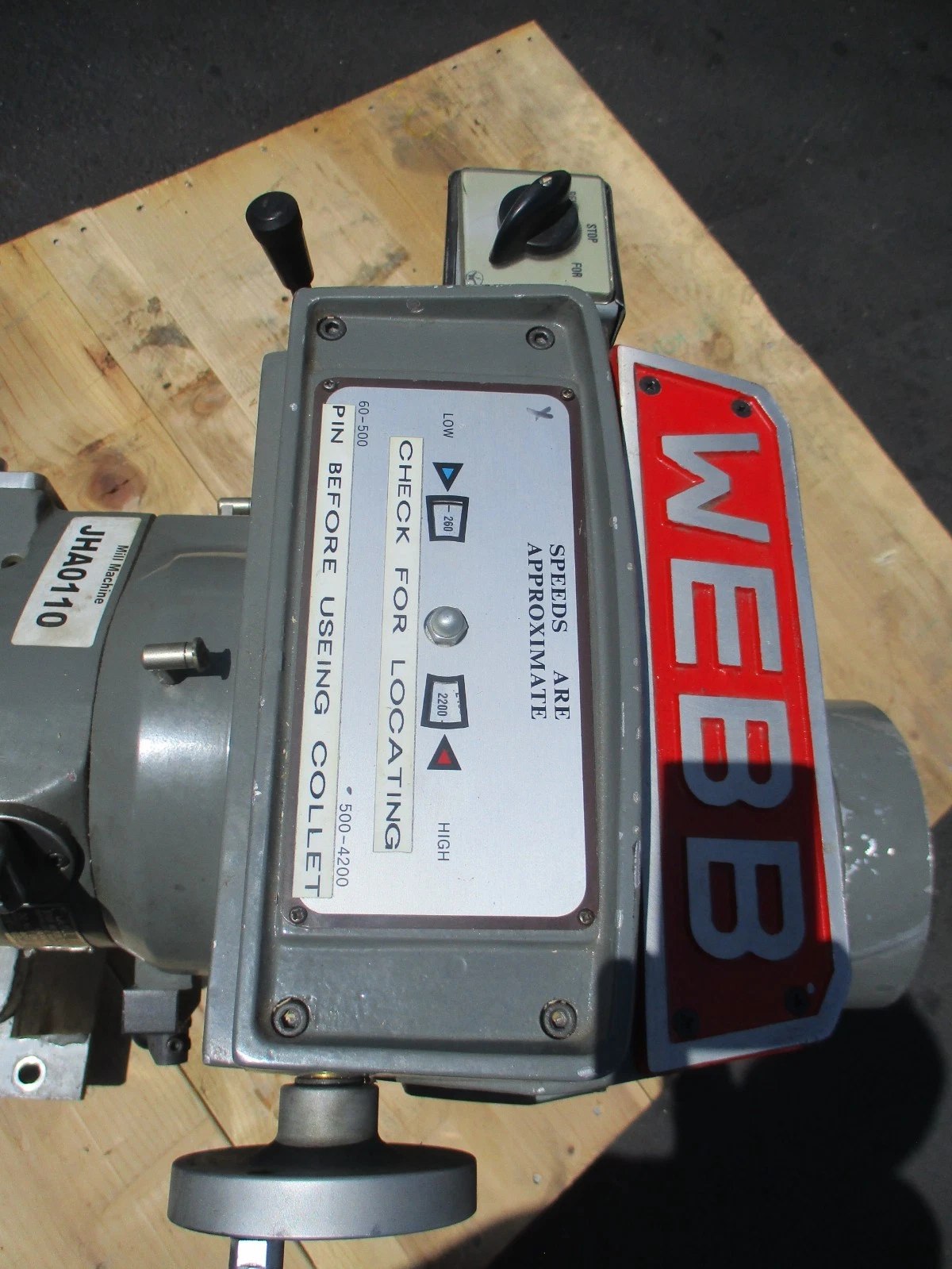 Webb, heavy duty variable speed milling machine head, 3 HP, 2012 - Image 6