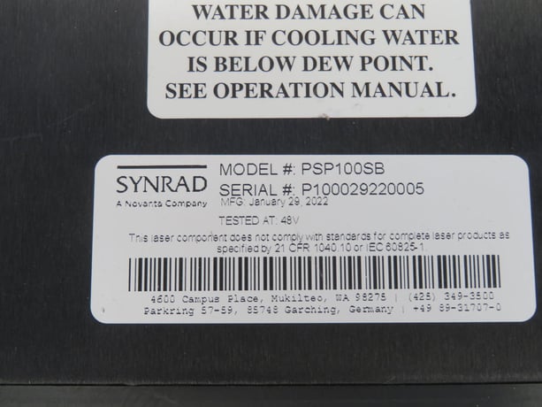 Synrad #PSP100SB, Pulsed CO2 Laser, 100-390Watt, 2.5mm beam - Image 6