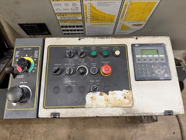 22" x 22" Hyd-Mech #H-22A, automatic dual column horizontal bandsaw, 2" x0.063" x270" blade, Mitsubishi cnc - Image 2