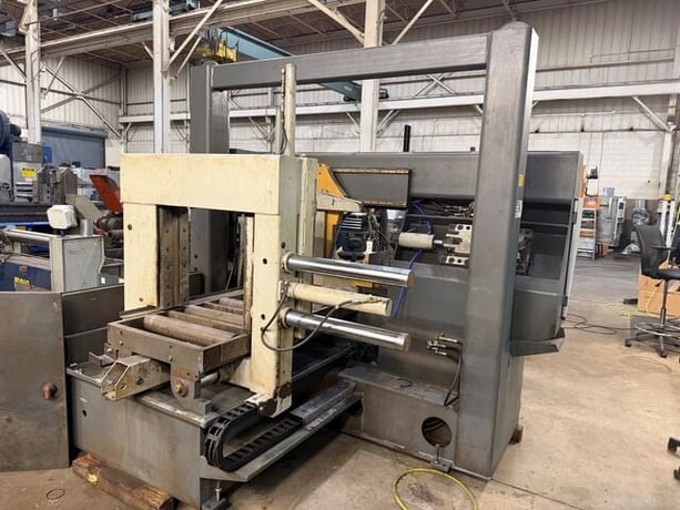 22" x 22" Hyd-Mech #H-22A, automatic dual column horizontal bandsaw, 2" x0.063" x270" blade, Mitsubishi cnc - Image 4