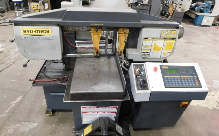 13" x 18" Hyd-Mech #S-20A, automatic horizontal bandsaw, 14' 10" x 1" blade, 75-300 SFM, 5 HP, PLC Control - Image 1