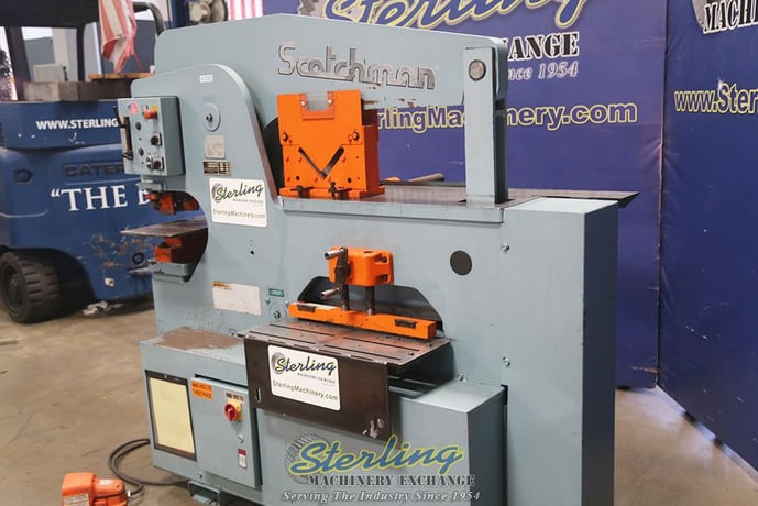 6" x 6" x 1/2" Scotchman #12012-24M, ironworker, 120 ton, 12" throat, 5 HP, electric foot pedal, angle shear - Image 2