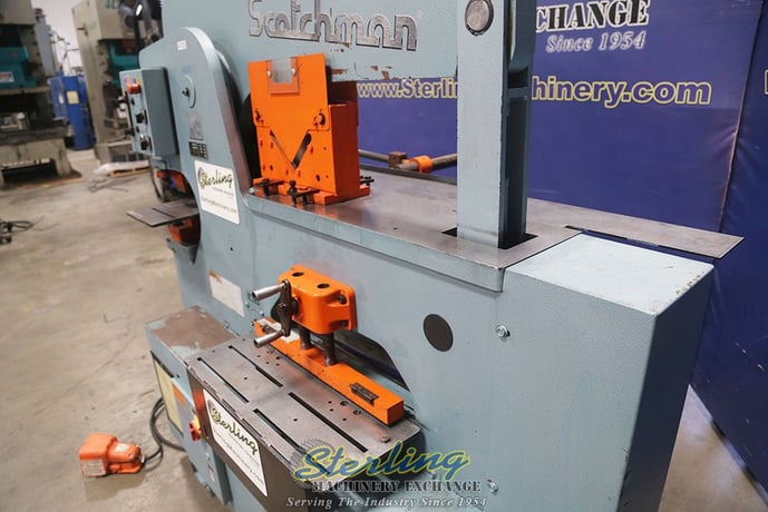 6" x 6" x 1/2" Scotchman #12012-24M, ironworker, 120 ton, 12" throat, 5 HP, electric foot pedal, angle shear - Image 3
