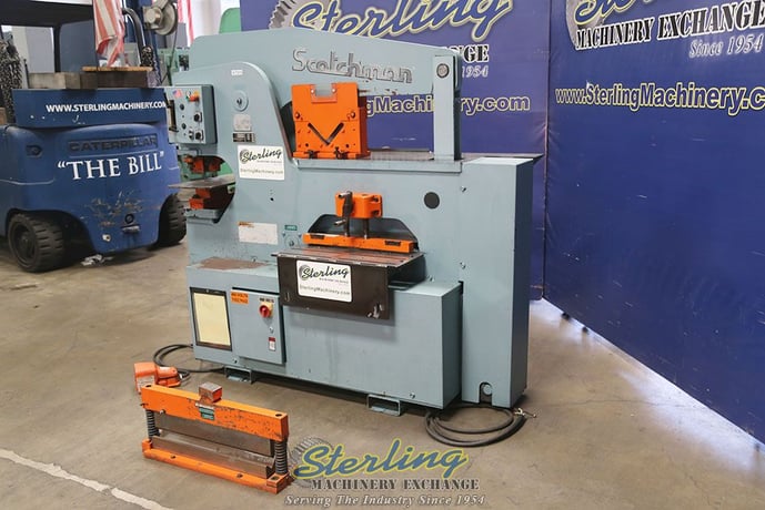 6" x 6" x 1/2" Scotchman #12012-24M, ironworker, 120 ton, 12" throat, 5 HP, electric foot pedal, angle shear - Image 6