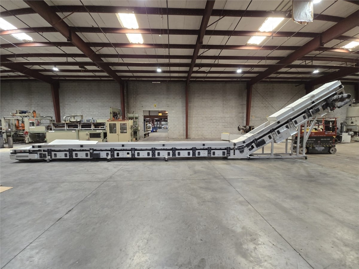 Vecoplan #VFB-650-F3, conveyor, 32' flat section (modular), 17' incline section at 45&deg; - Image 1