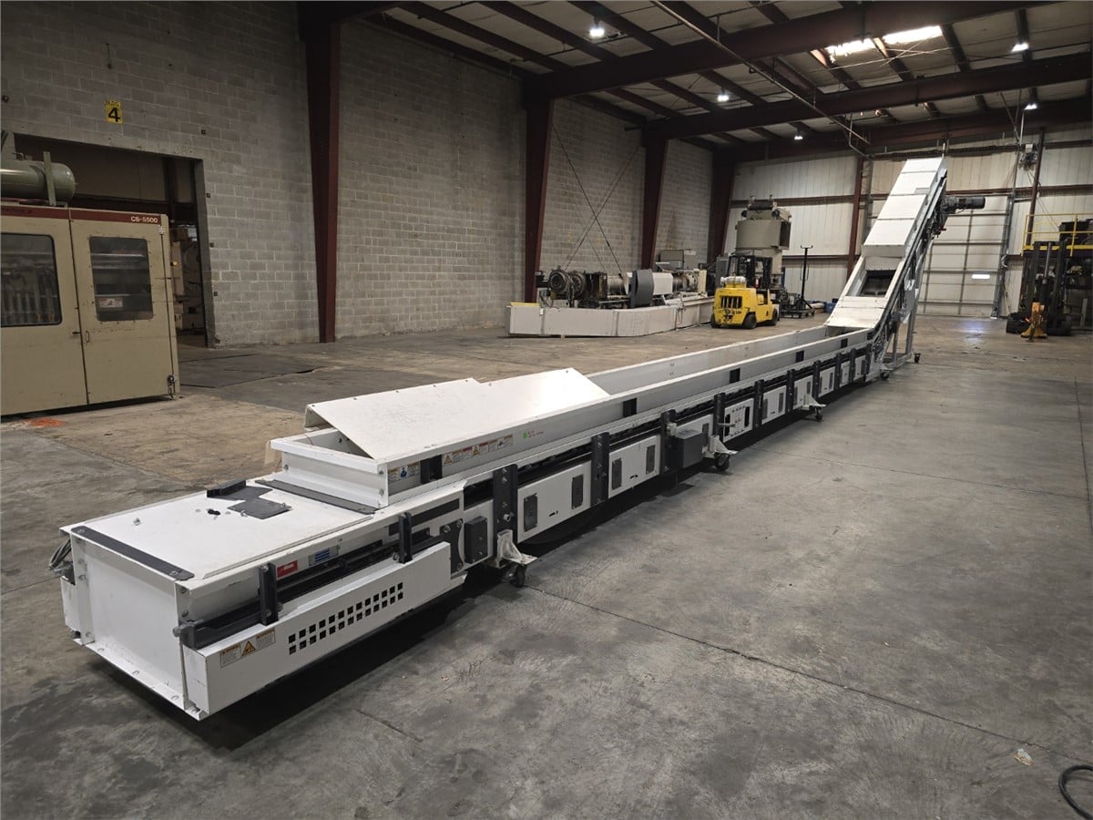 Vecoplan #VFB-650-F3, conveyor, 32' flat section (modular), 17' incline section at 45&deg; - Image 2