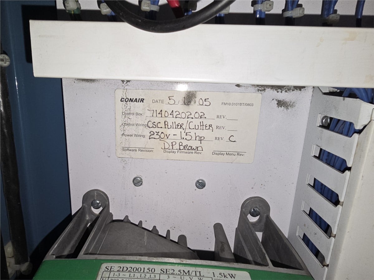 Conair #CPC426-CSC2, 1.75" puller/cutter combo, 26" x 4" belt, 1.5 HP AC motor, 1.5 HP servo fly cutter, 2005 - Image 6