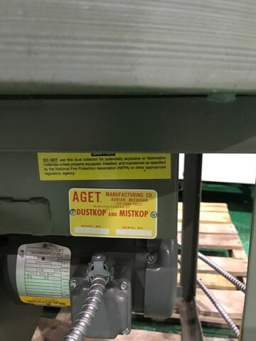 Aget #VCM-2U, Mist Collector, 400-700 cfm, 3/4 HP - Image 2